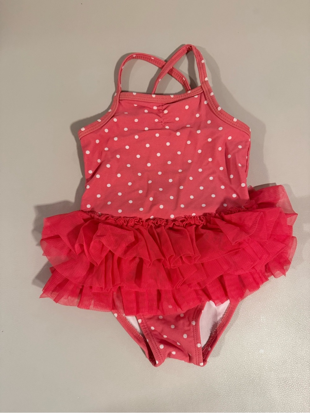 Girls’ Circo Polka Dot Ruffle Swimsuit – Size 12M